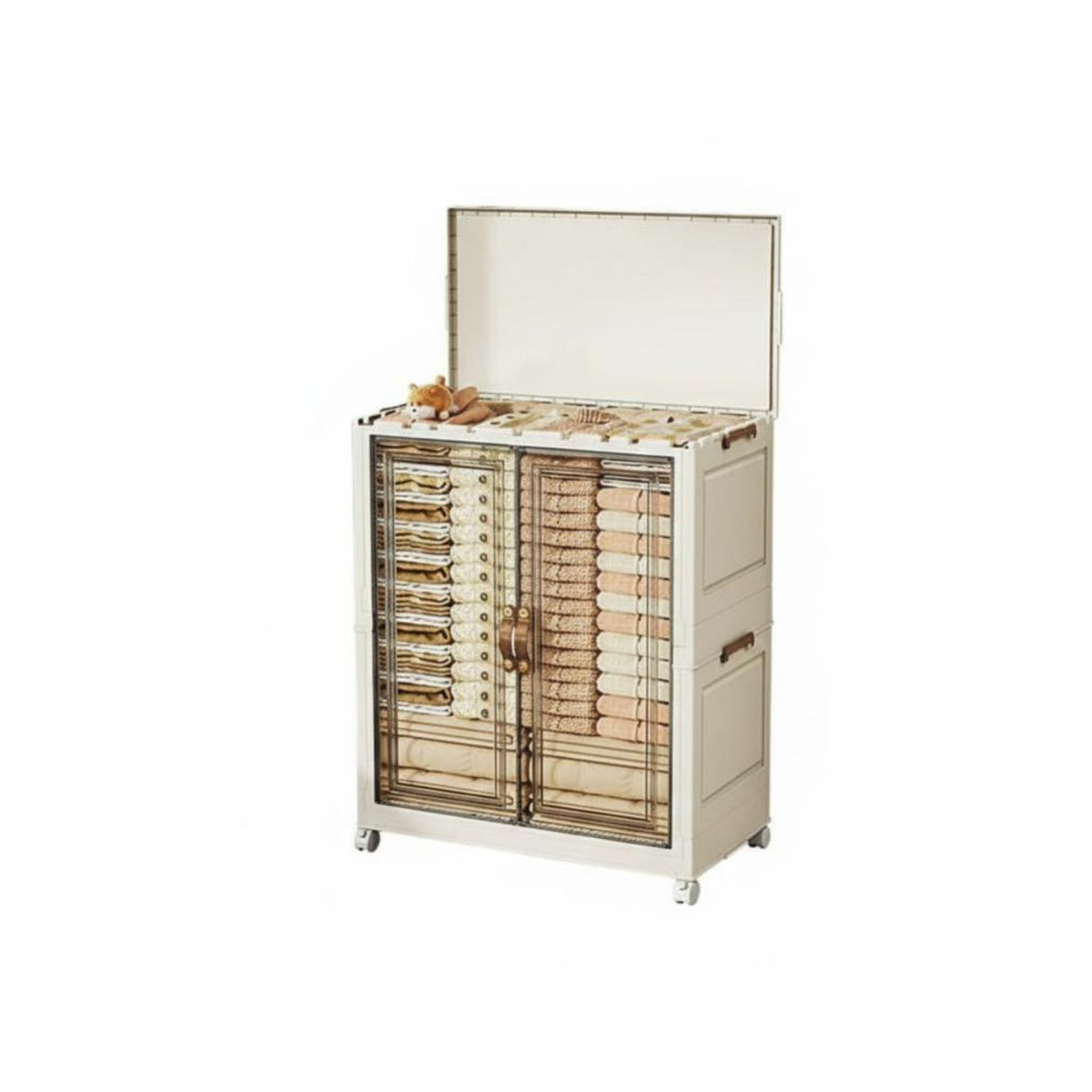 Foldable layering Bin Foldable Design Storage Box double Opening for Homeowners