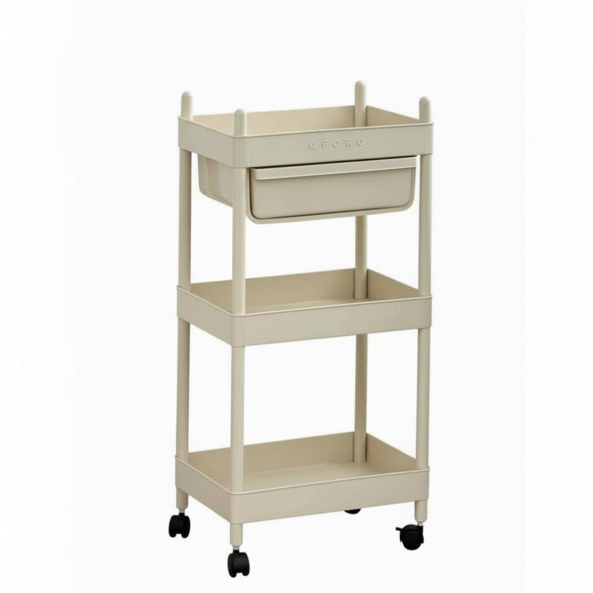 Multi-Tier Rolling Shelf With casters Shelving Unit Multifunctional for Students