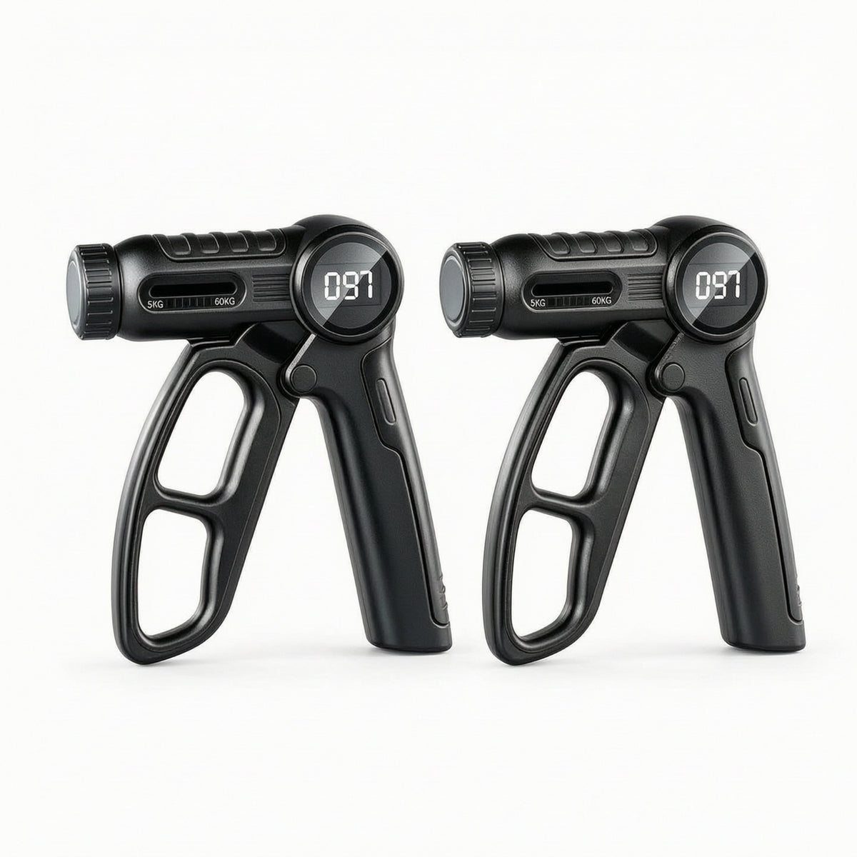 2 Pieces Grip Strength Tester Training with Digital Displa Electronic Hand Grip Strengthener with Counter Comfortable Exercise Tool for Climbers, Office