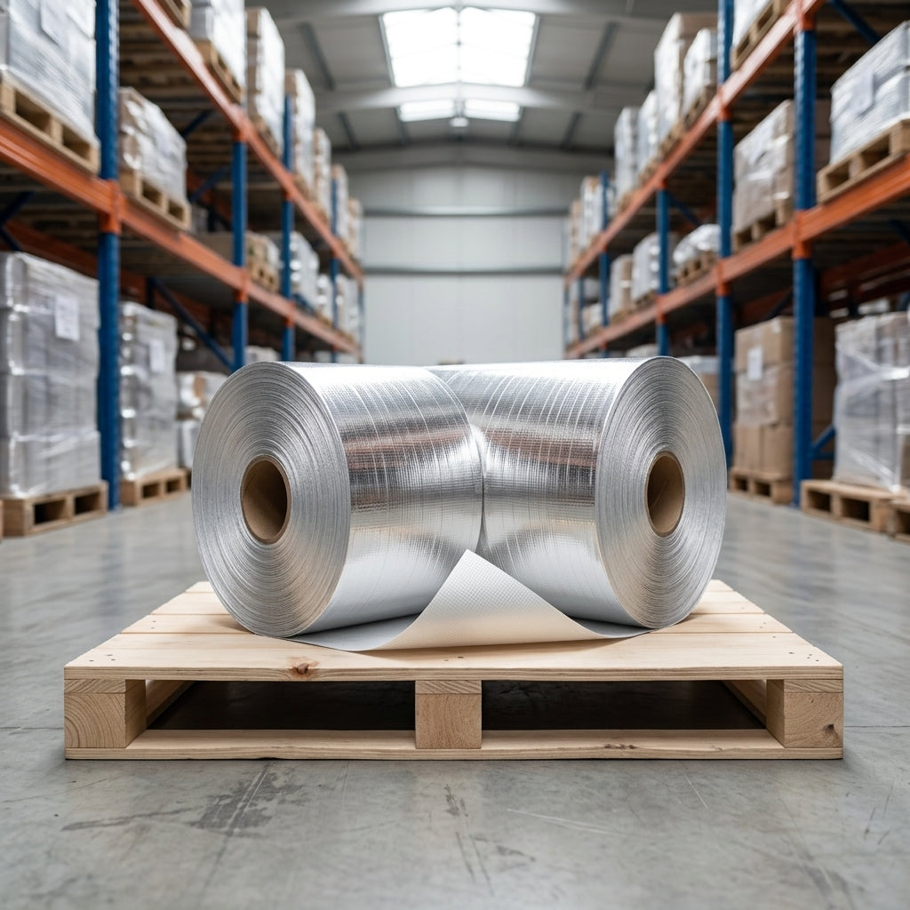 Aluminum Foil Fiberglass Cloth Insulation Fireproof Material Single-Sided Fiber Aluminum Foil Self-Adhesive Roof Insulation Film