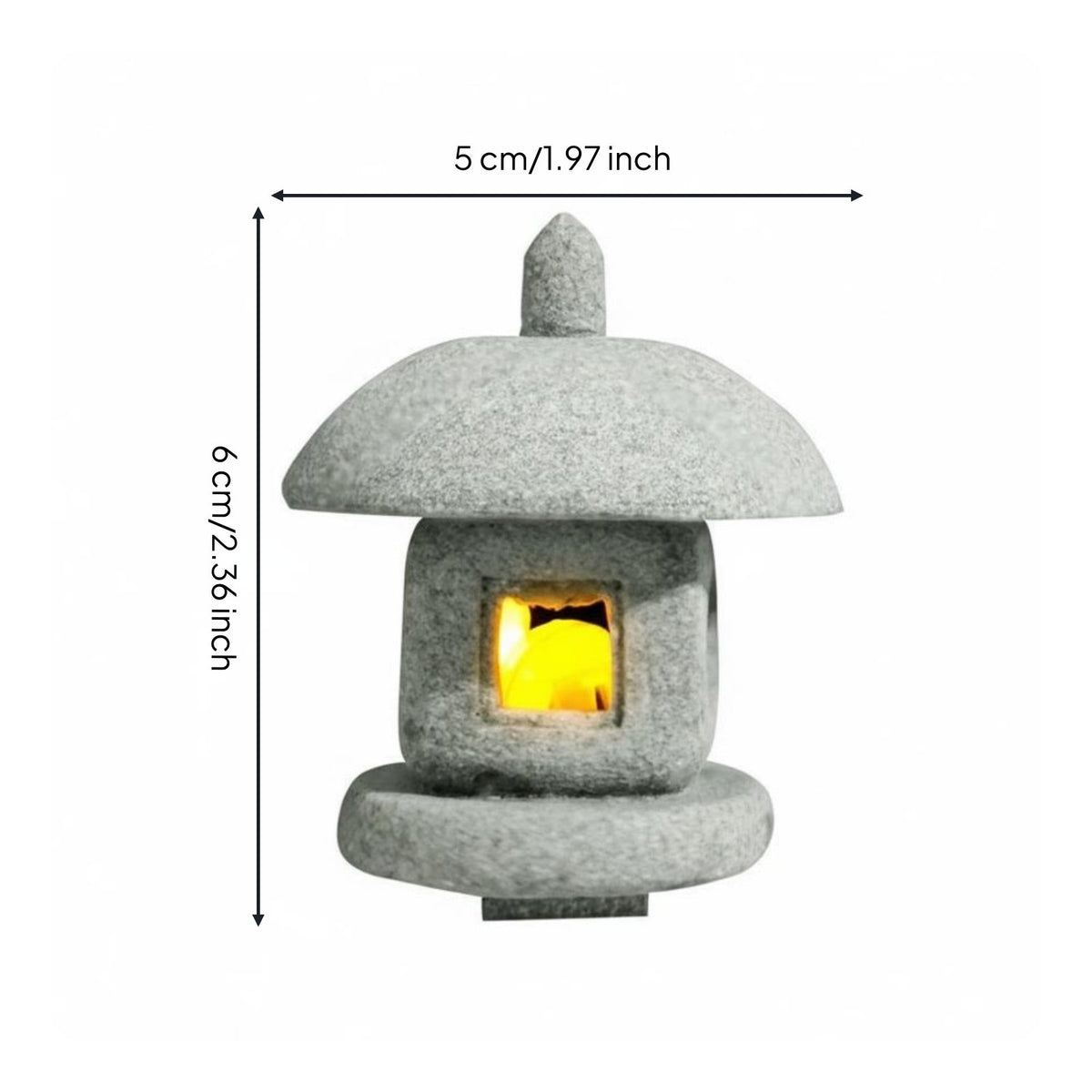 Miniature Stone Lantern Antique Finish Bonsai Decoration Handcrafted Look Tranquil Garden Pagoda Figurine for Hobbyists
