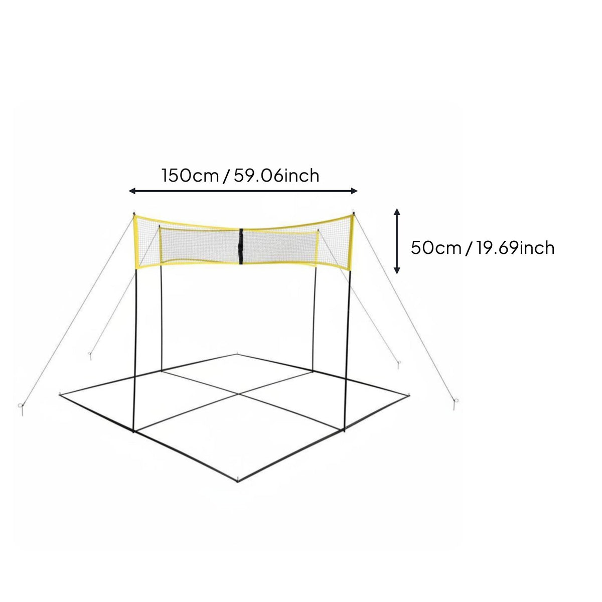 Four-Sided Volleyball Net PE Material Cross Volleyball Net Set Movable for Park