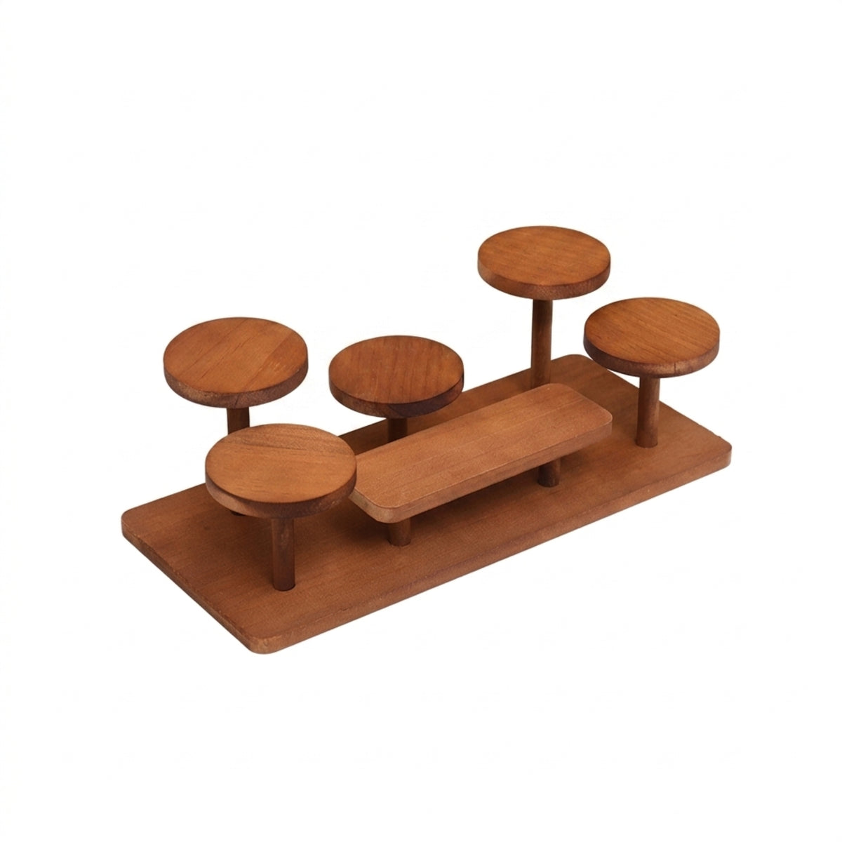 Stepped Tabletop Display Stand Stable Tabletop Display Shelf Sturdy Tier Shelf with Round Platforms Lightweight for Plant Lovers, Desk