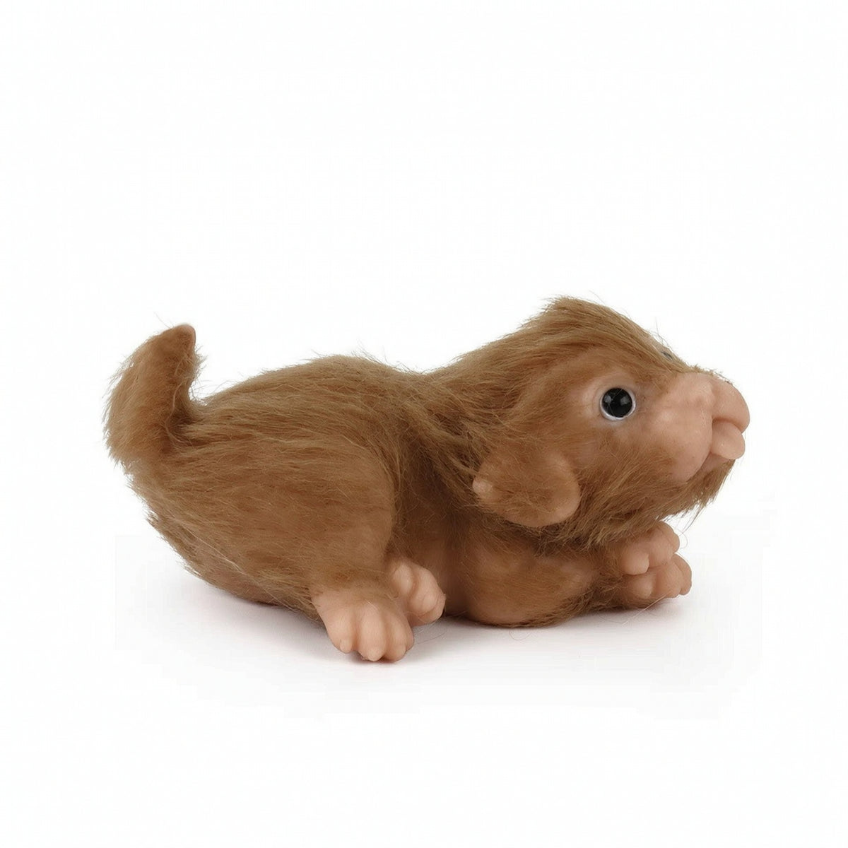 Dog Figurine with Fuzzy Compact Dog Figurine Cute Toy for Desk