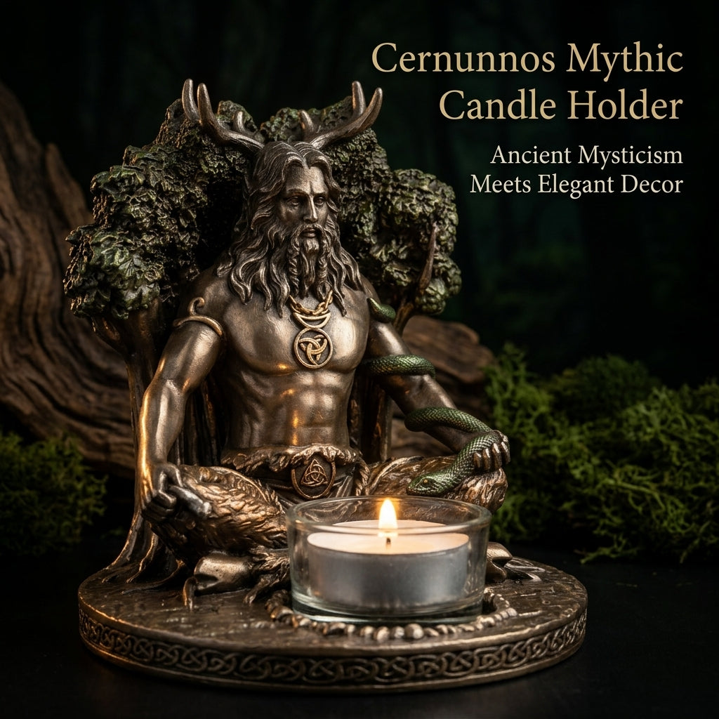 Cernunnos Tealight Holder Statue, Resin