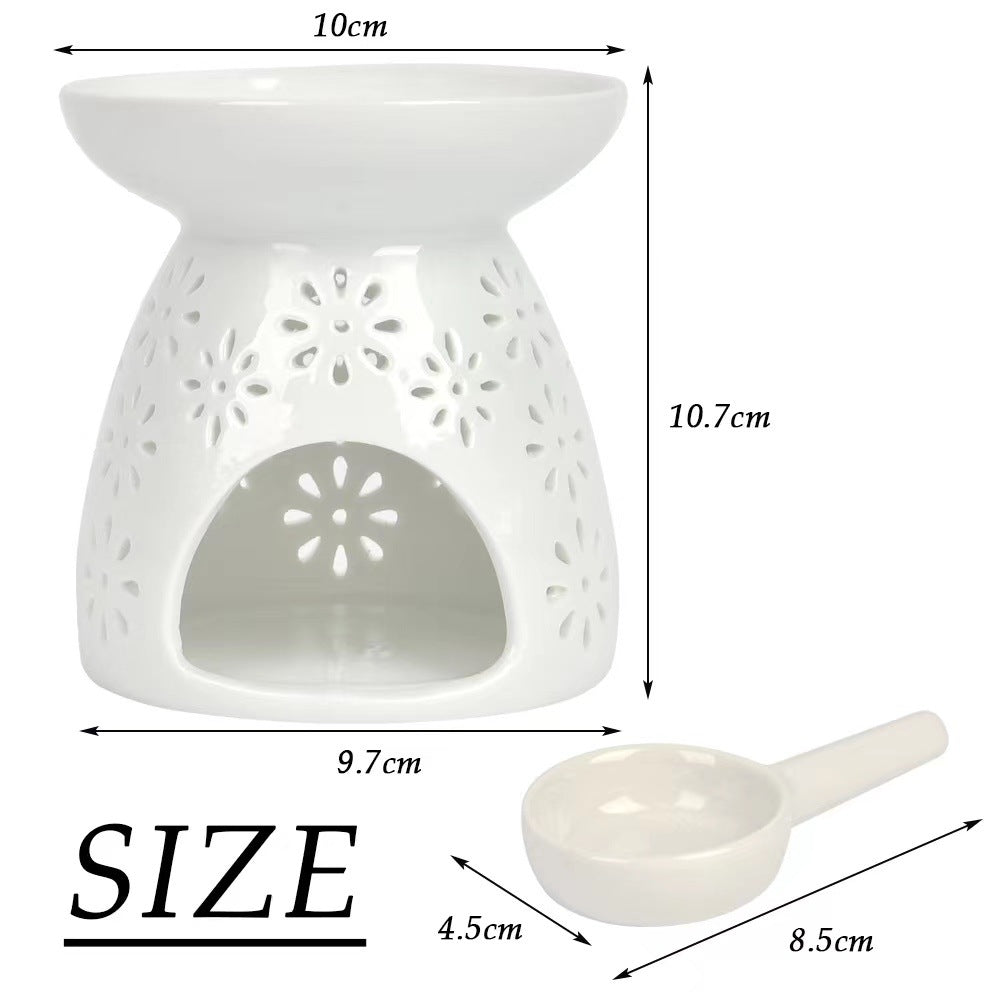 Ceramic Aromatherapy Burner with Hollow Carving