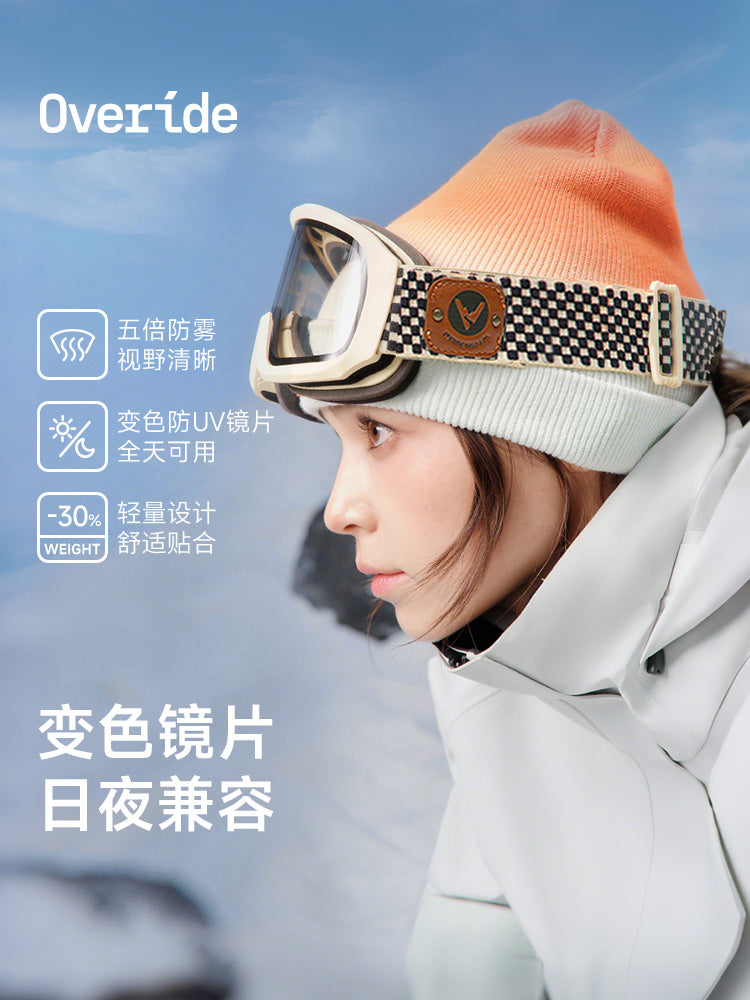 Overide Cub 2425 男女滑雪运动户外复古变色全天候雪镜滑雪眼镜