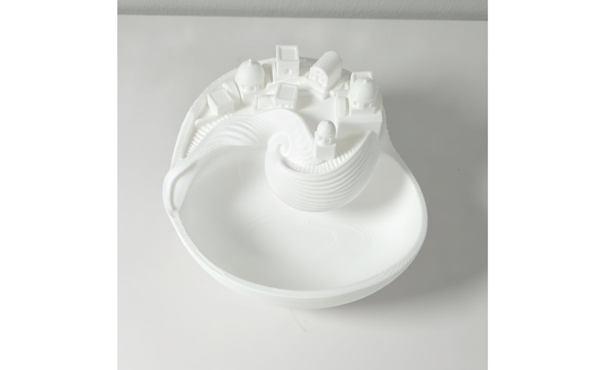 Santorini Catchall Bowl Greek Island Key Bowl with Shell Center Mediterranean Trinket Dish for Adventure Seekers, Entryway, Desktop, Coffee Table