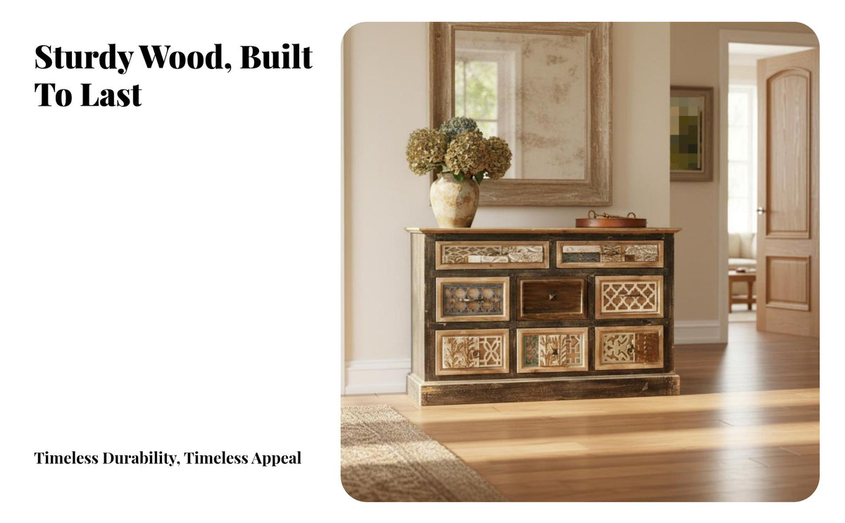 timeless Design 3-Drawer 2-Door Accent Chest Vintage design Storage Cabinet Floor-Standing Sideboard Multi-Functional for Homeowners, Interior Decorators, Adults, Entryway, Living Room, Hallway