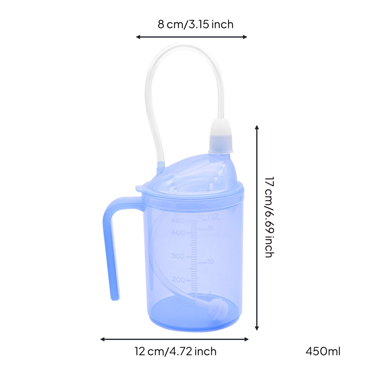 Nursing Cup with Graduated Convalescent Cup with Handle for Patients, Elderly