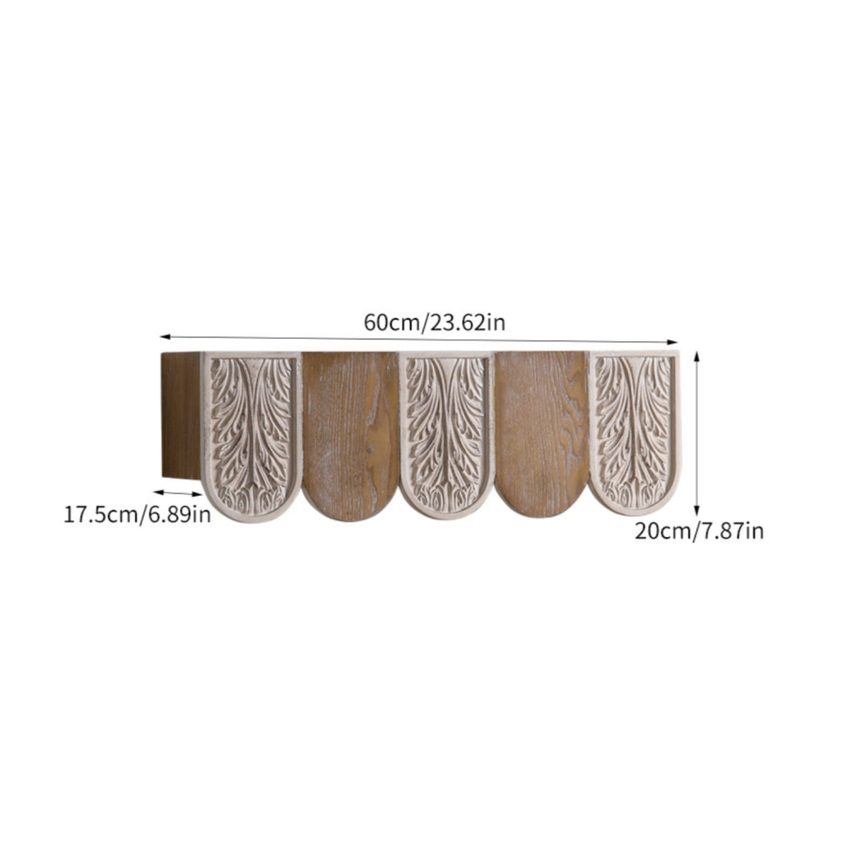 Decorative Wall Cabinet Floral Relief Wall-Mounted Wooden Cabinet French-Design