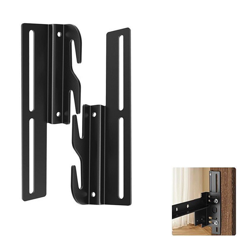 Heavy Duty Hook Plate Adapter Headboard Mounting Kit for Bed Frames, Black