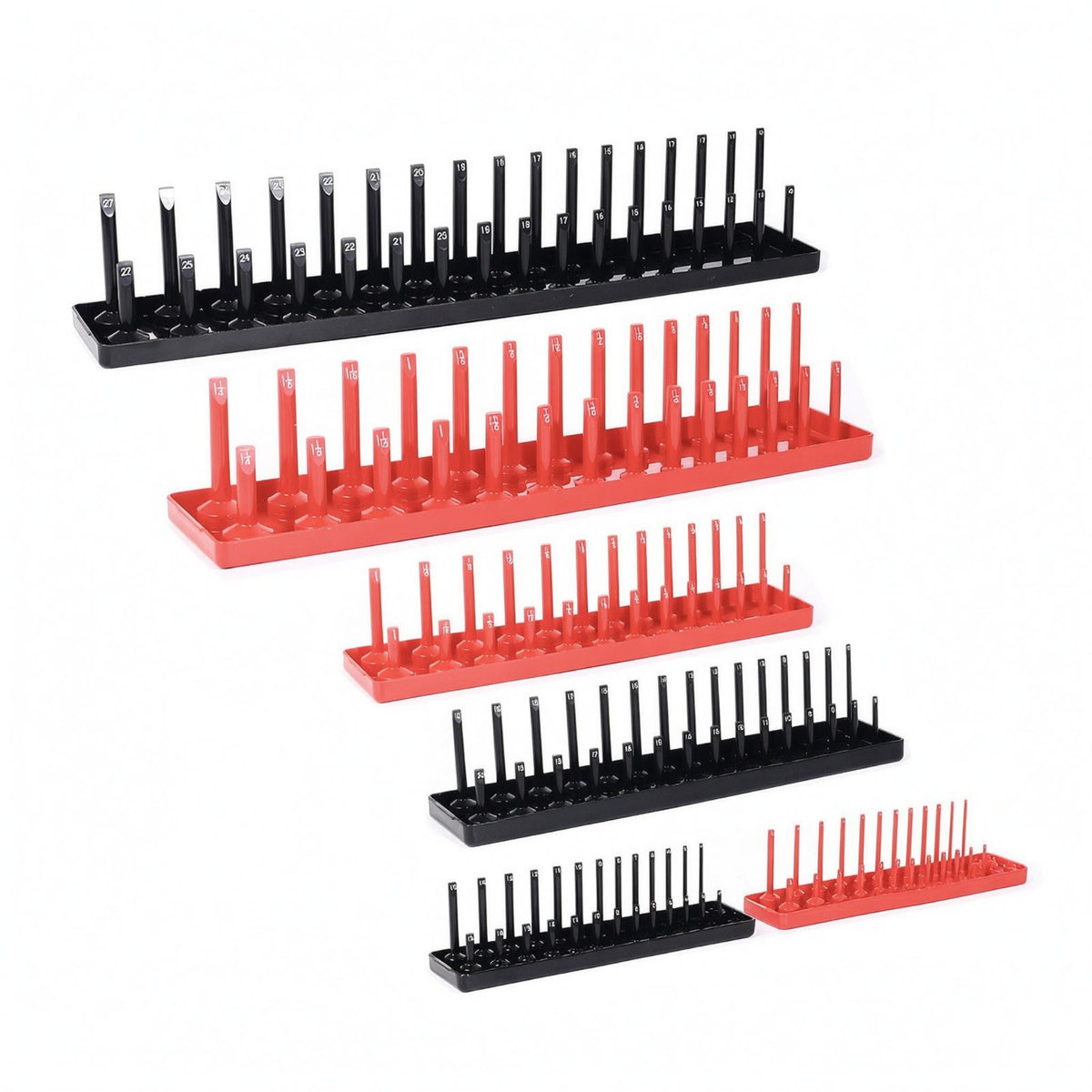 6 Pieces Conventional Socket Rack Molded Tool Storage