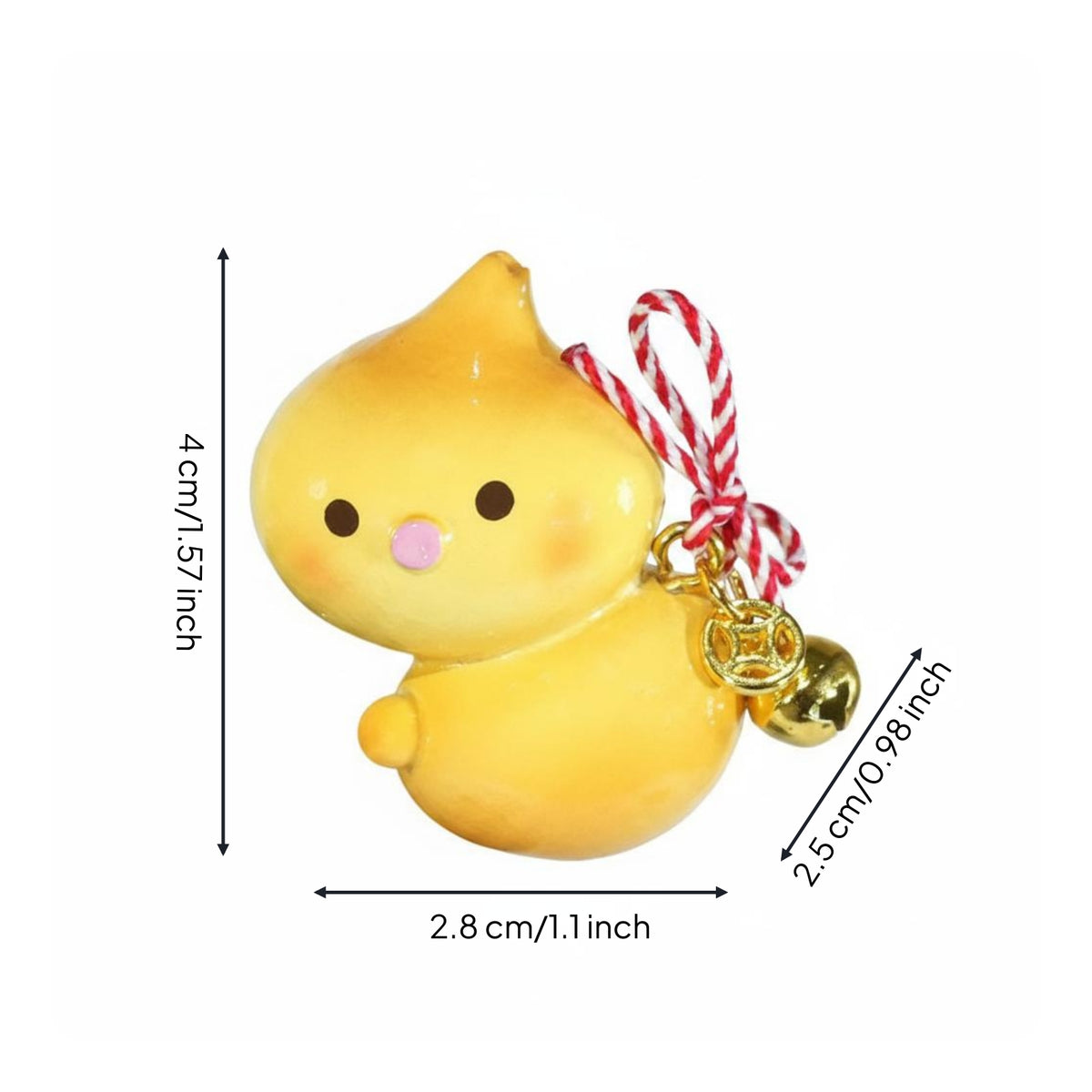 Gourd-Shaped Hanging Figurine Playful Desk Hanging Ornament Twisted Cord