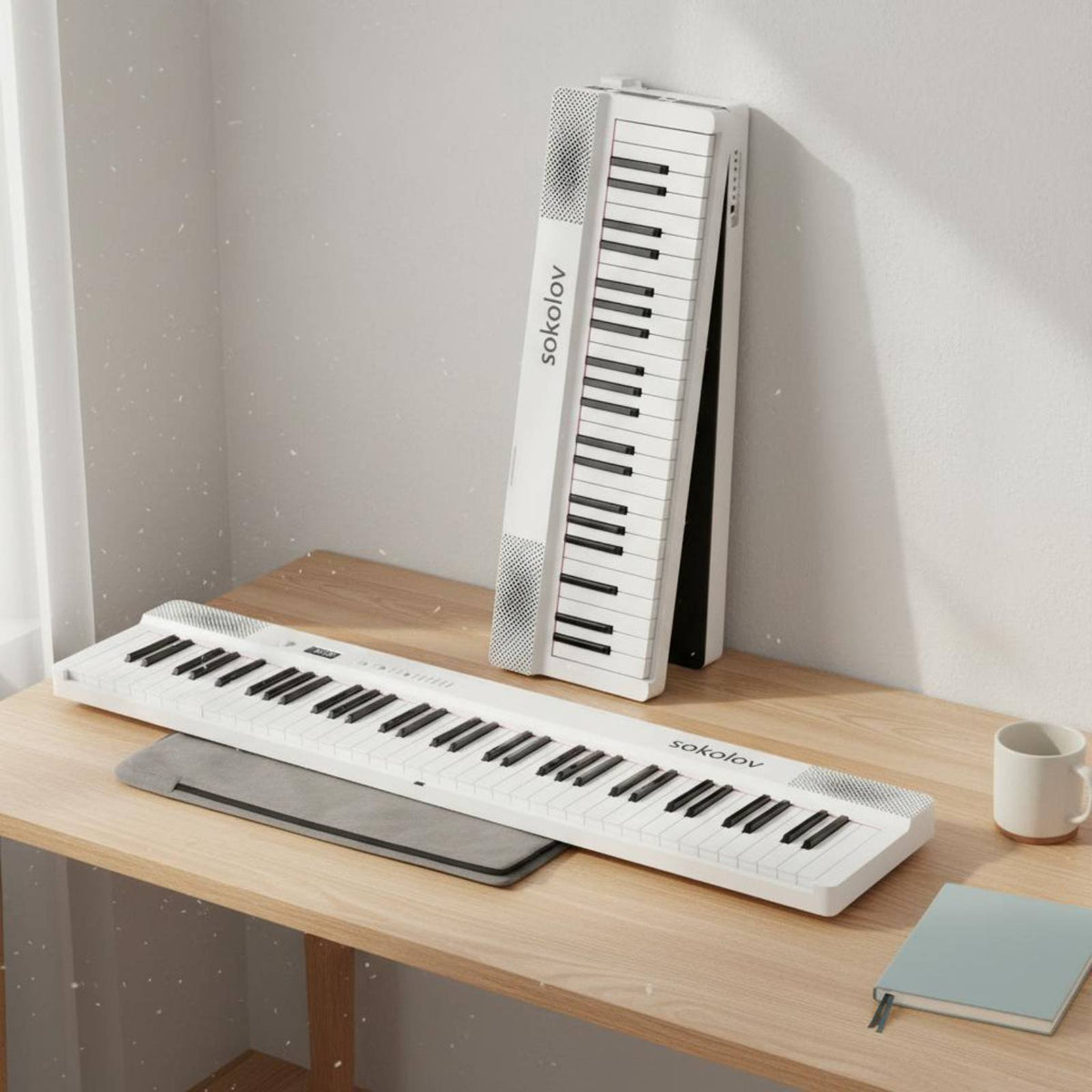 Foldable Piano Keyboard Lightweight 88 Key Folding Piano Touch-Sensitive Sensitive Portable Electronic Keyboard for Beginners, Students