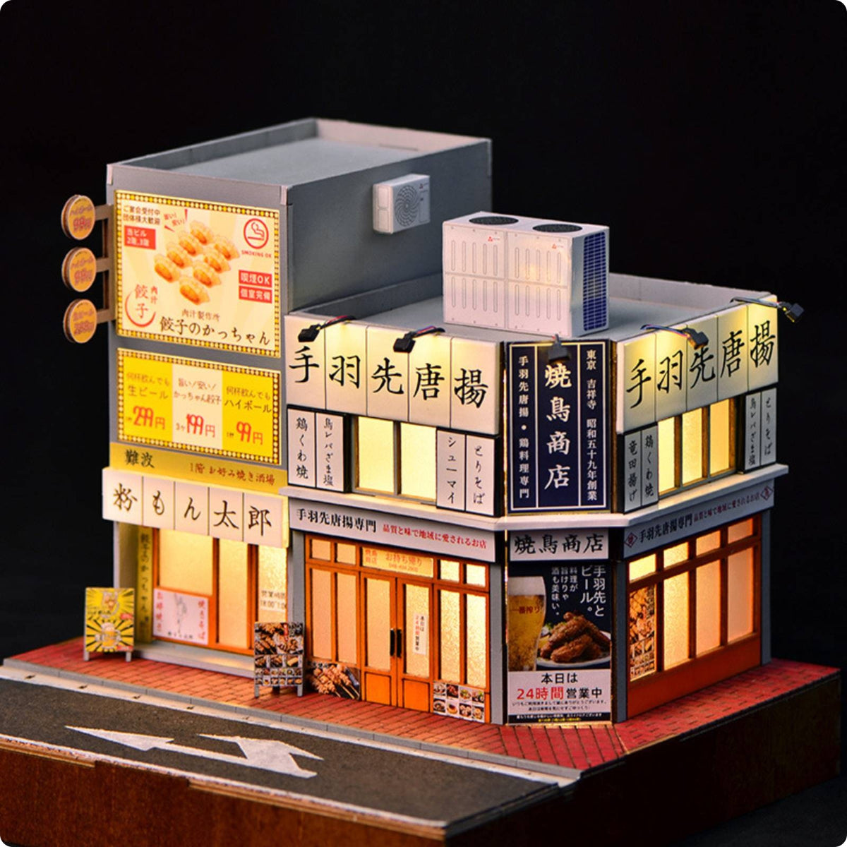 Street Scenery Model Lighted Yakitori Shop Model Paper and Hobby Set