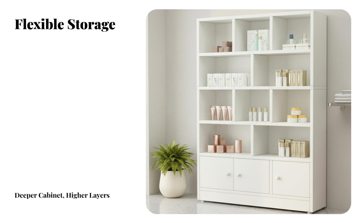 Multi-Layer Display Cabinet Large Capacity Retail Product Display Rack Stable Load-Bearing Multi-Tier Storage Unit for Collectors, Homeowners, Bedroom