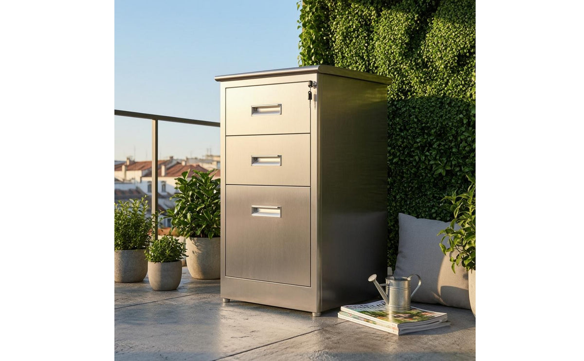 Lockable Steel Filing Cabinet Three-Drawer Steel Cabinet Rust-Resistant