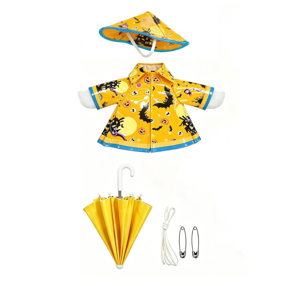 Porch Goose Outfit with Umbrella Hat Weather-Resistant Porch Goose Raincoat Set Decorative Long-Lasting for Homeowners, Yard