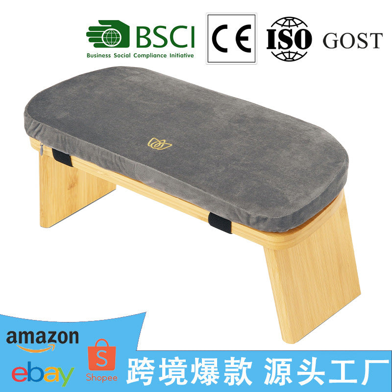 Cross-border embroidered detachable yoga stool meditation stool home kneeling stool bamboo wooden prayer stool