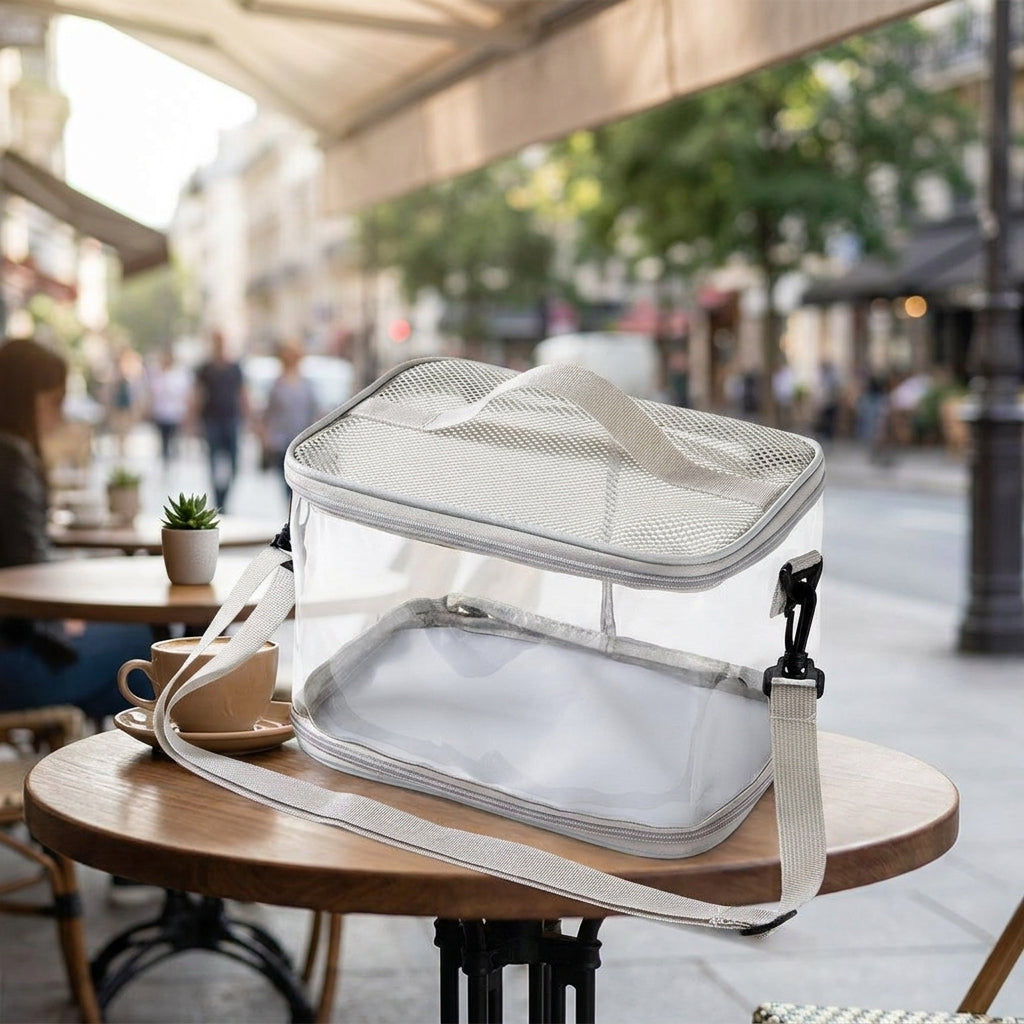 Pet Bird Carrier, Fully Transparent Outdoor Hand Bag with Standing Perch, Breathable Shoulder Bag for Parrot Travel, Parakeet Budgie Transport