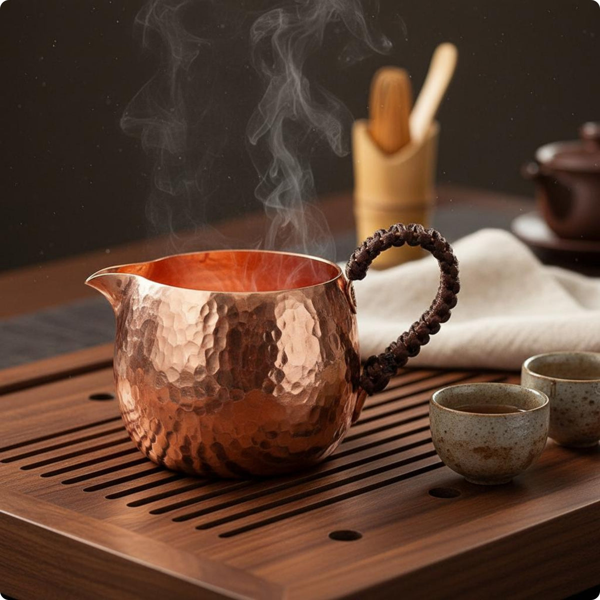 Copper Fairness Cup Easy to Clean Gongfu Tea Pitcher Traditional Design