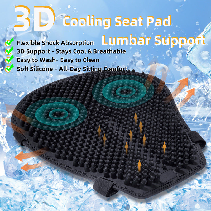 Summer Motorcycle Seat Cover - Cool, Breathable, Waterproof, Shock-Absorbing Silicone Gel