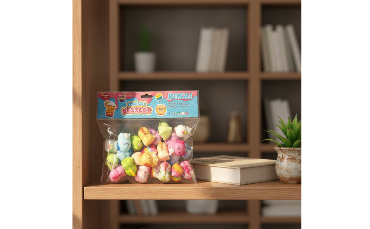 24 Pieces Stress-Relief Food Squishy Toy Squeezable Slow-Rising Squishy Toy Soft Slow-Rising Squishies Cute for Children, Party Favors, Classroom Rewards, Gift Bags
