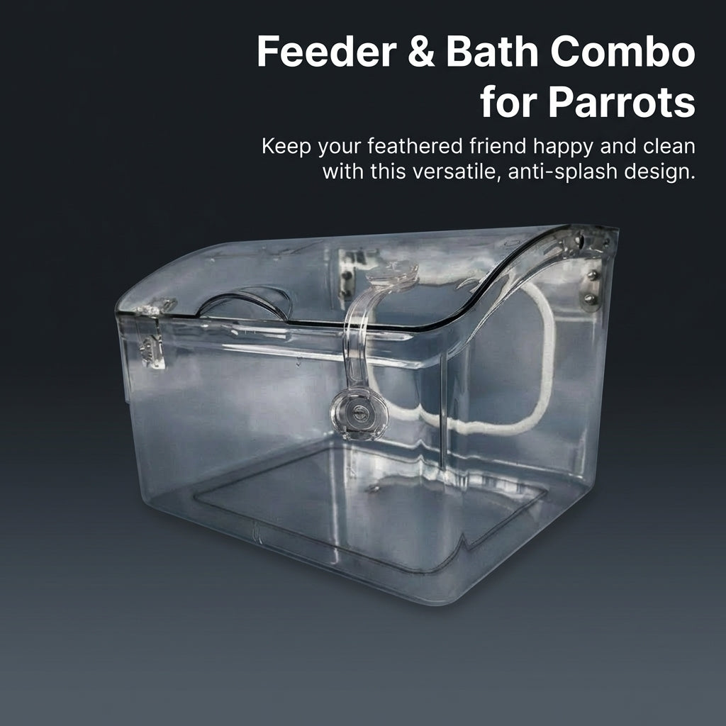 Bird Bath for Cage, Multi-functional Bird Bath Tub, Parrot Bath Tub Bird Water Bowl, Budgie Shower Food Feeder Holder Tray, Bird Cage Accessories