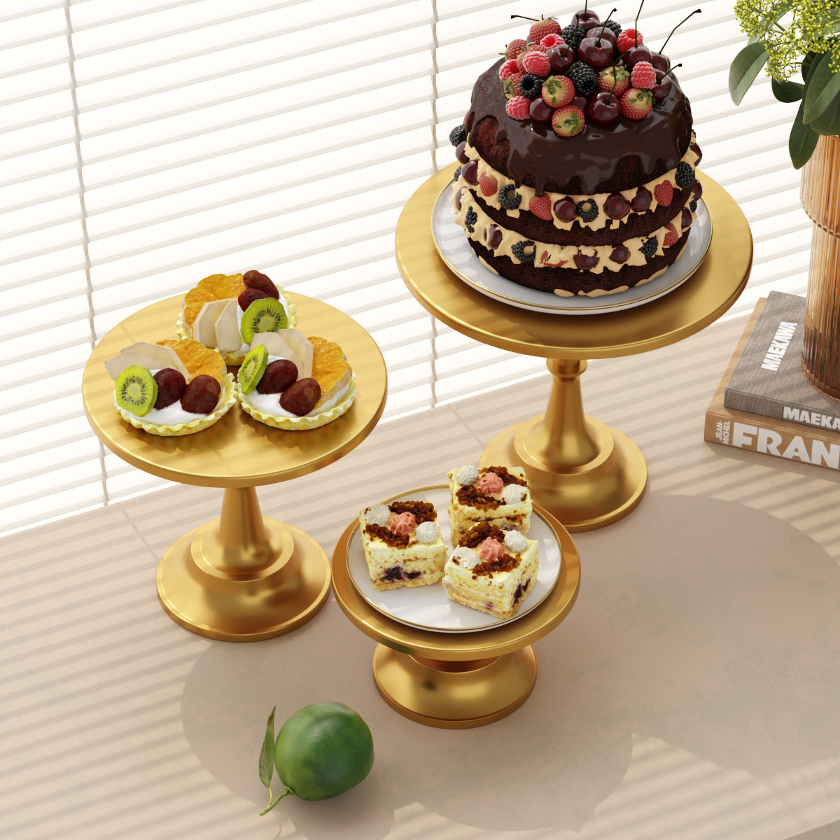 Wedding Iron Cake Stand Set with Three Tiers for Dessert Table