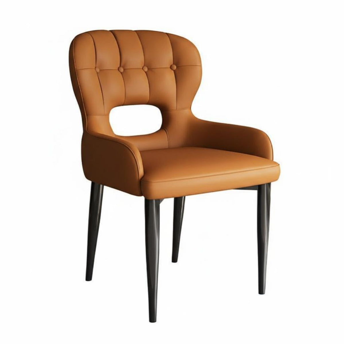 Curved Spine Supportrest Dining Chair Italian Aesthetic Upholstered Seat Minimalist Design Anti-Slip Foot Pads for Hotel
