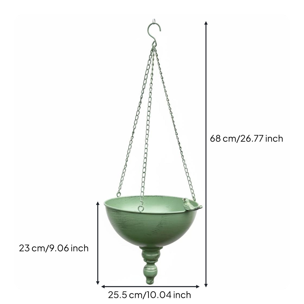 Rustic Hanging Planter Distressed Finish Iron Hanging Basket Long-Lasting