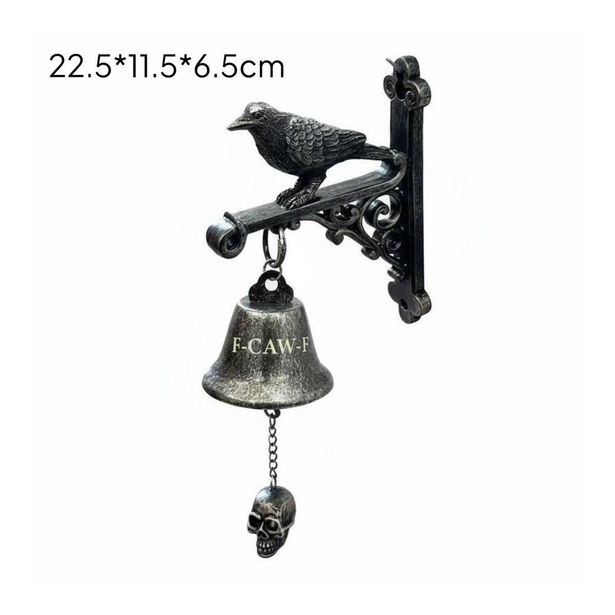 Crow Chime Spooky Decor Raven Wall Mounted Bell Dark Academia for Garden Gate
