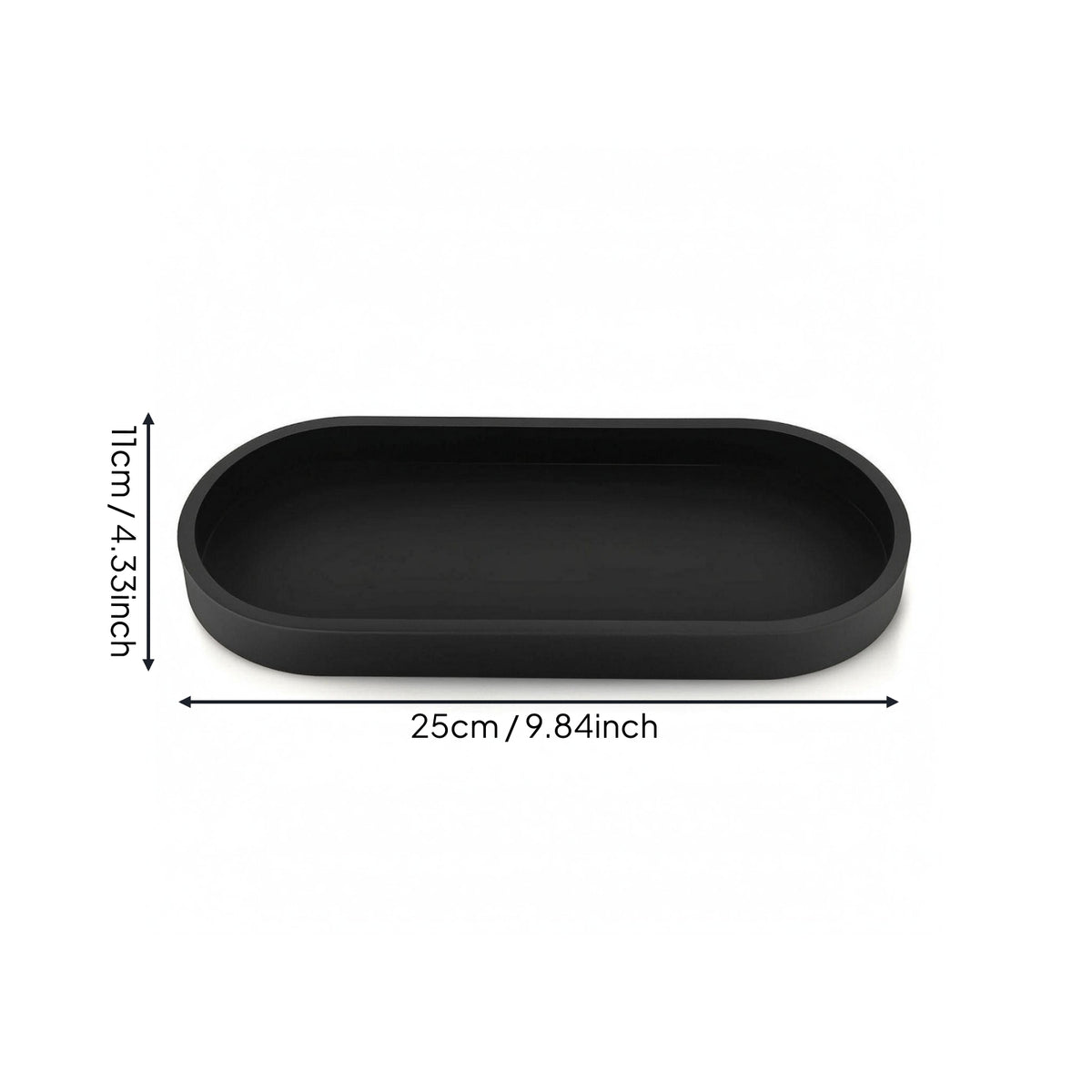 2 Pieces Oval Tray Raised Rim Vanity Tray Slim Design