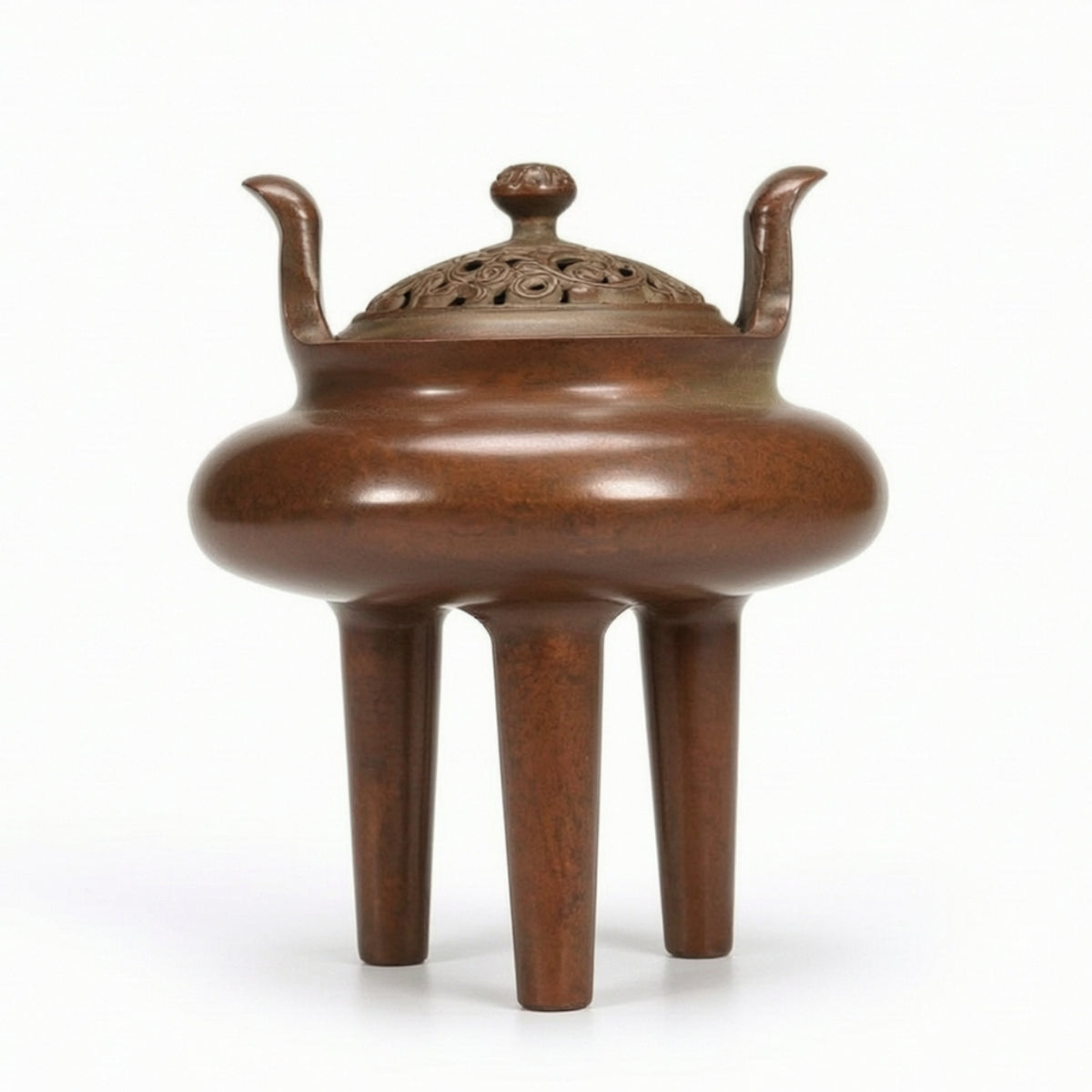 Copper Incense Burner Compact Tripod Censer Long-Lasting for Tea Room, Home