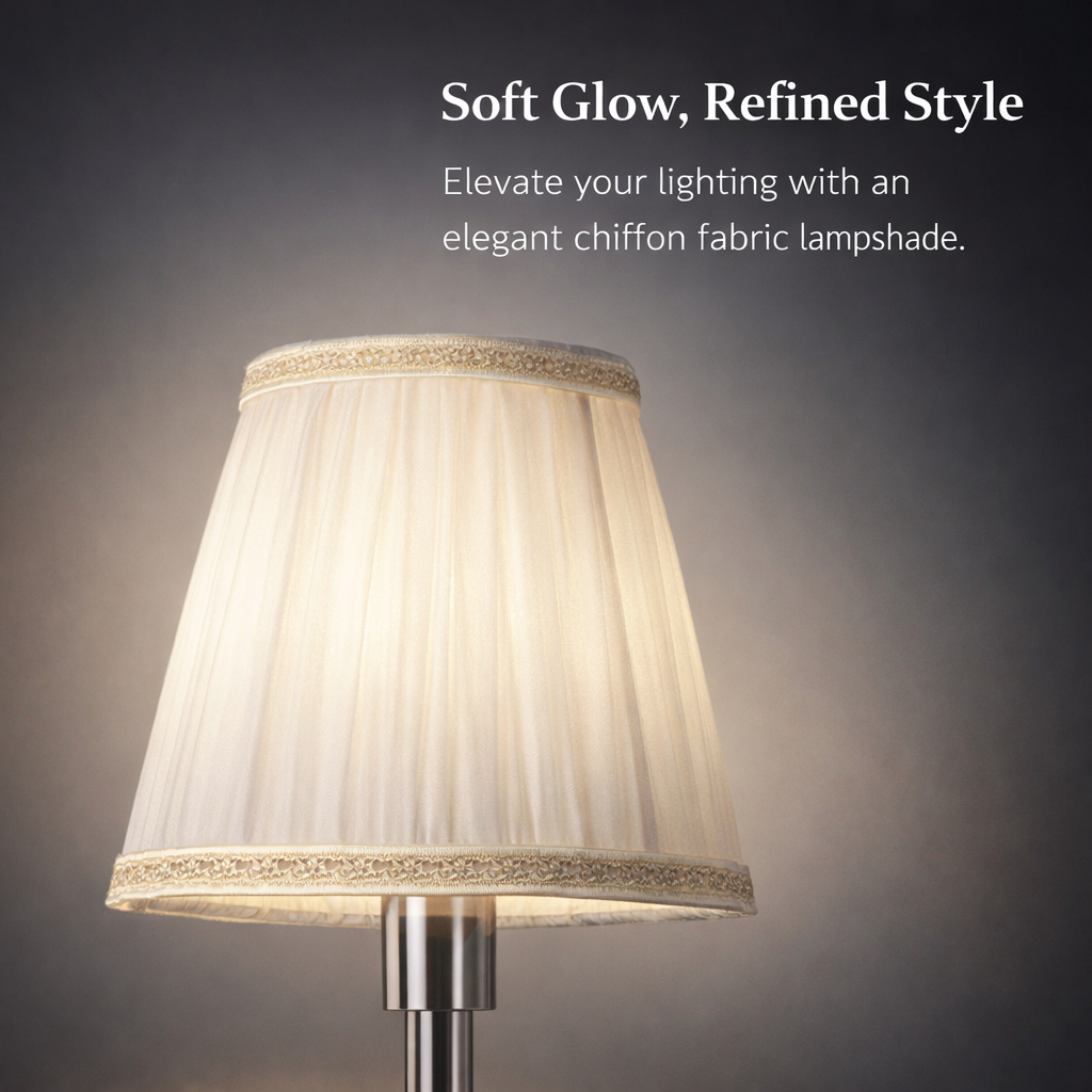 Light Shade with Clip-On E14 Fitting for Easy Installation, Sheer Textile Table Lamp for Soft Diffusion, Striped Design for Chandeliers