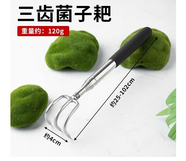 Telescopic Mushroom Picking Rake with Long Handle
