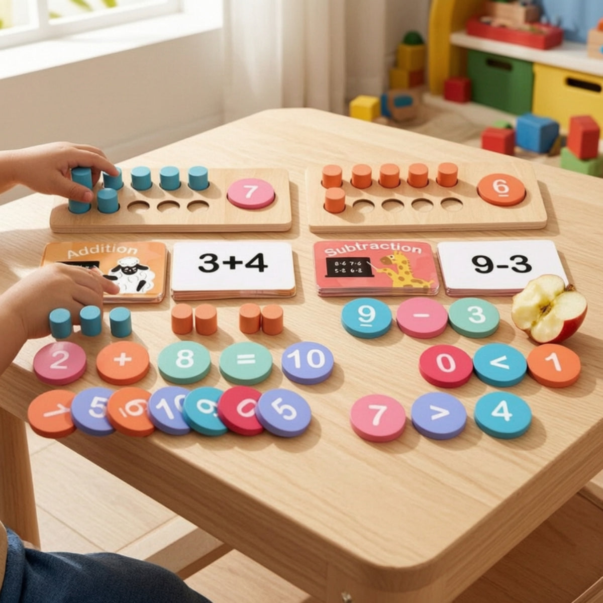 Ten-Frame Board with Number Panels Hands-on Ten-Frame Board with Number Pieces Math Manipulative Set Colorful Interactive