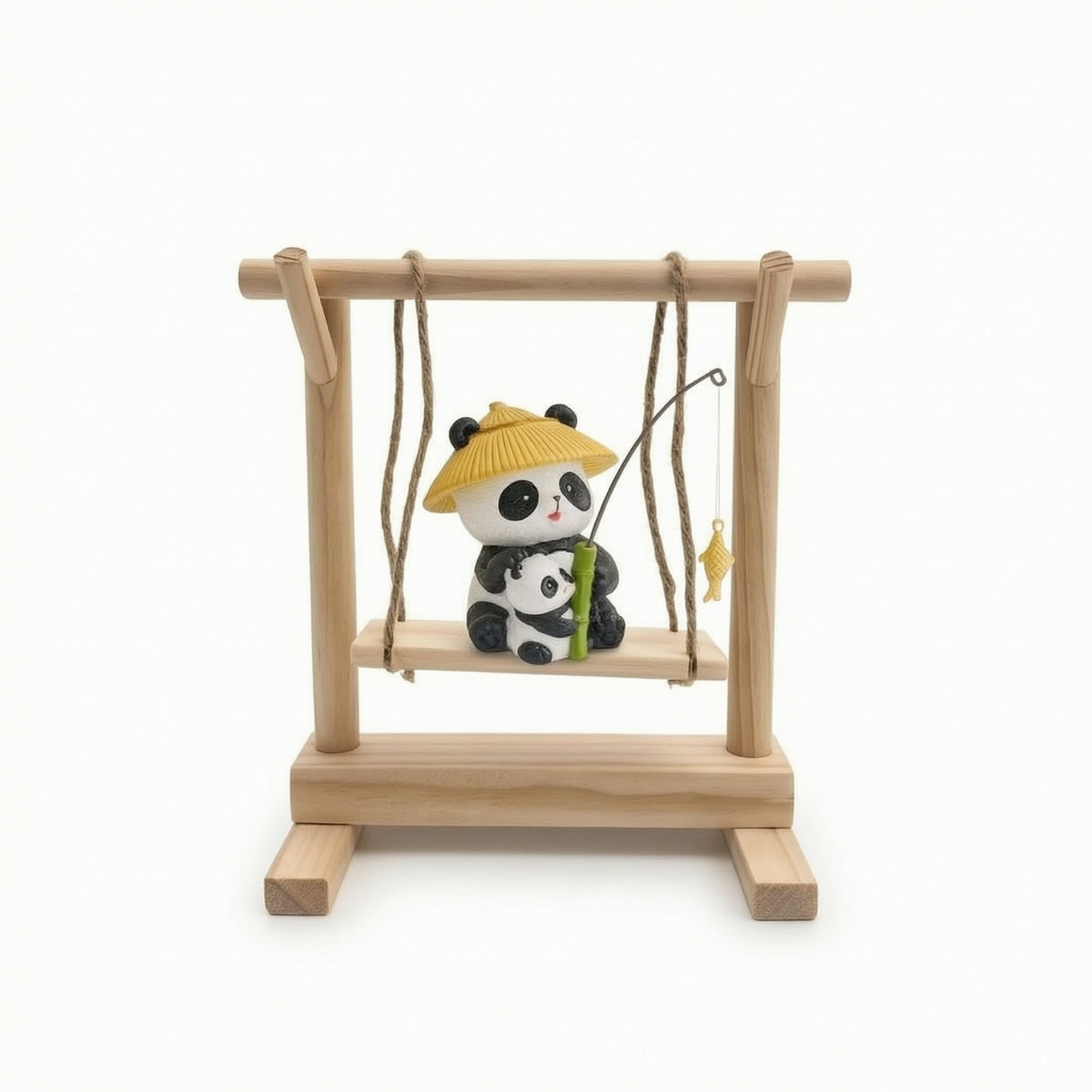 Panda Swing Ornament Artisanal Panda Figurine Adorable for Office, Living Room