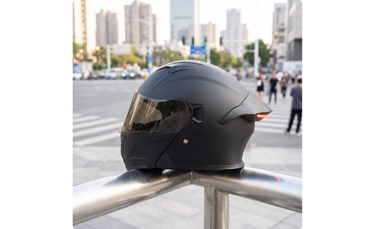 Modular With | DOT Approved, Scratch-Resistant, Modular Helmet with Rear LED Lights, for Street Riding