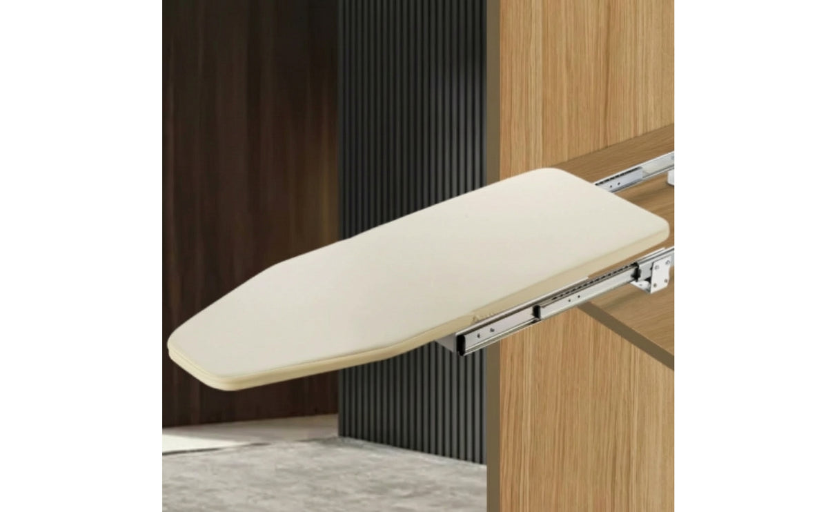 Pull-out Ironing Board with Slide Rails Space-Saving Folding Ironing Board with Rotating Base Discreet Furniture for Laundry Room, Small Apartments