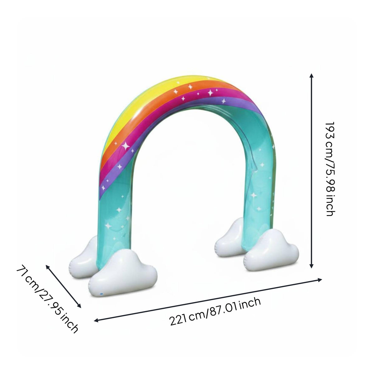 Rainbow Sprinkler Simple Setup Setup Inflatable Arch Sprinkler Portable Outdoor WaterBased Entertainment for Lawn
