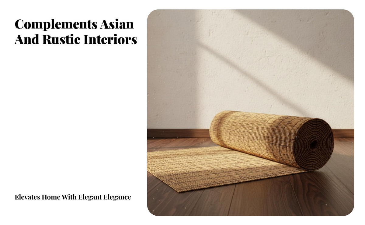 Rustic Design Roll-up Bamboo Curtain Sun Blocking Outdoor Bamboo Curtain Multi-Purpose Patio Privacy Shade Handwoven for Interior Designers, DIY Enthusiasts, Room Partitions, Restaurants, Tea Houses, Doorways