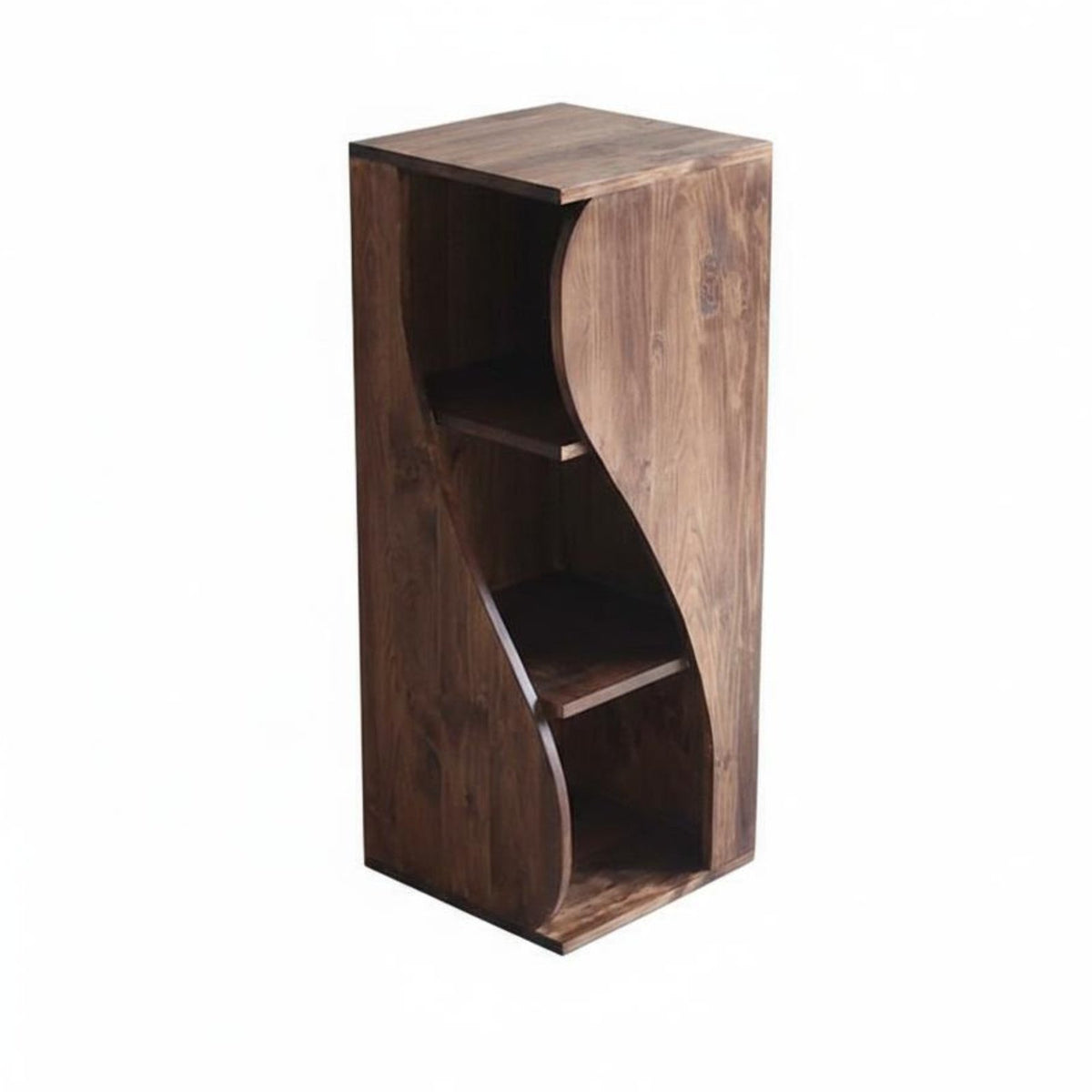 S-Shaped Uncovered Cabinet Wabi-Sabi Aesthetic S-Shaped Cubby Shelf Rotating