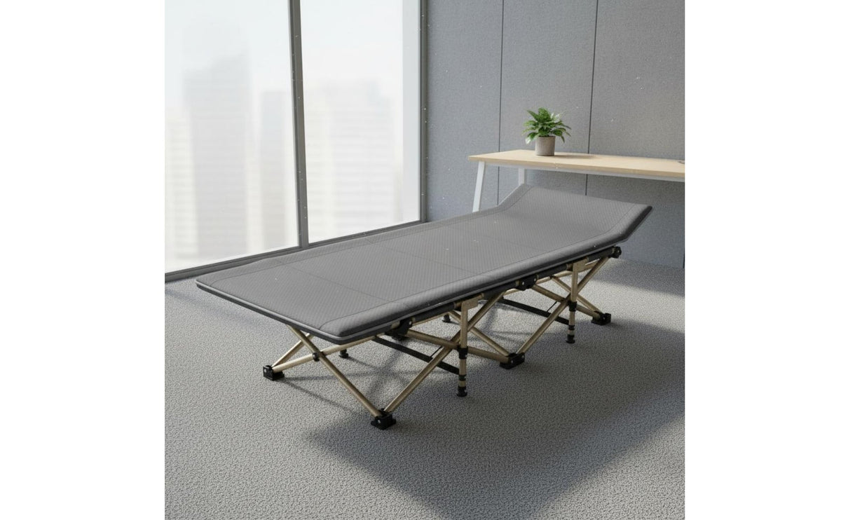 Foldable Folding Camping Cot Easy to Fold Portable Folding Cot Sturdy Frame Office Rest Lounger No Assembly Required for Campers, Hospital