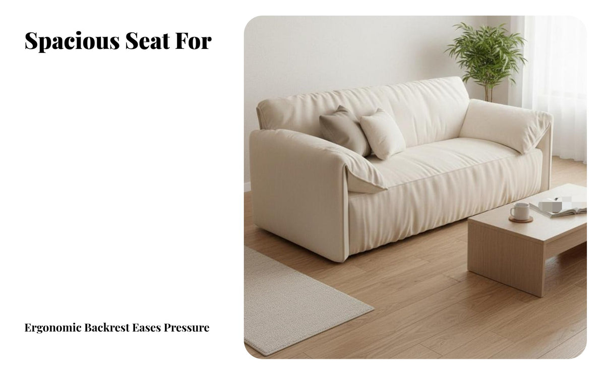 Elephant Ear Armrest Sofa Wabi-Sabi Aesthetic Couch Small Space perfect For Living Room Furniture for Homeowners, Students, Lounge Area, Den, Home Office