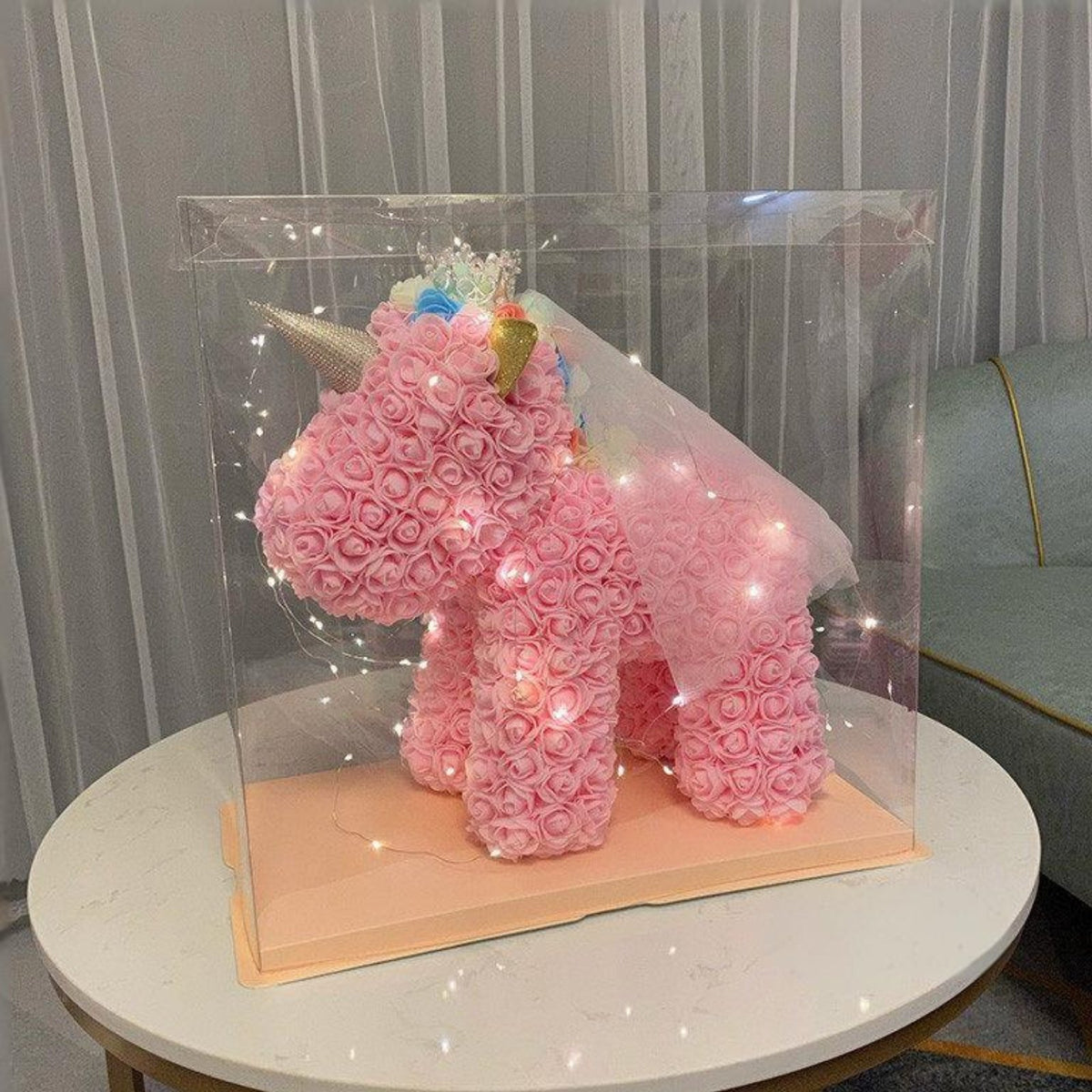 fantasy horseShaped Light Cute Design mythical horned creature Glass Dome Light Includes Plush Toy