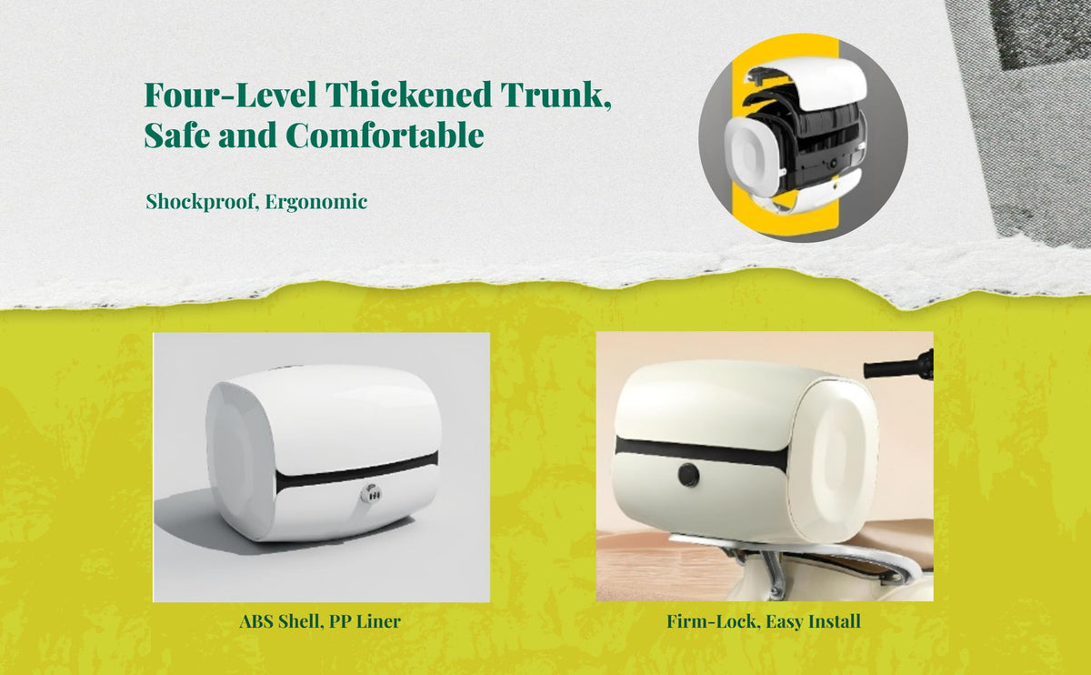 Large rear trunk with backrest