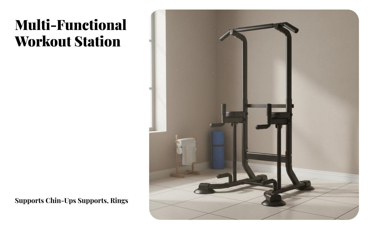 Non-Slip Grips Pull up Bar Station Sturdy Construction Power Station Stable Base Pull up Station Heavy Duty for Fitness Enthusiasts, Adults, Teenagers, Indoor, Garage, Office