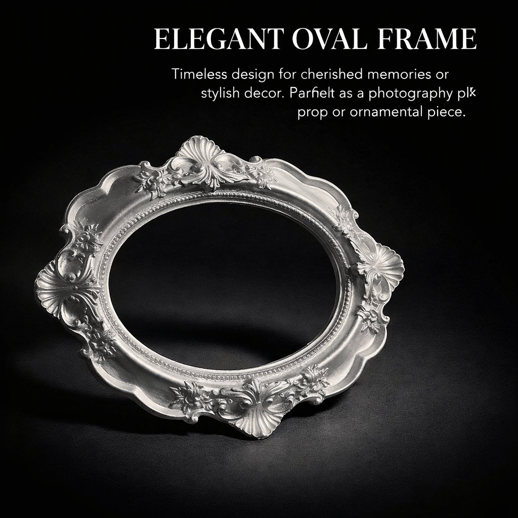 Photo Frame with Ornate Baroque Design for Home Decor, Elegant Picture in Resin Material for Family